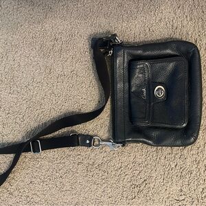 Leather coach side purse